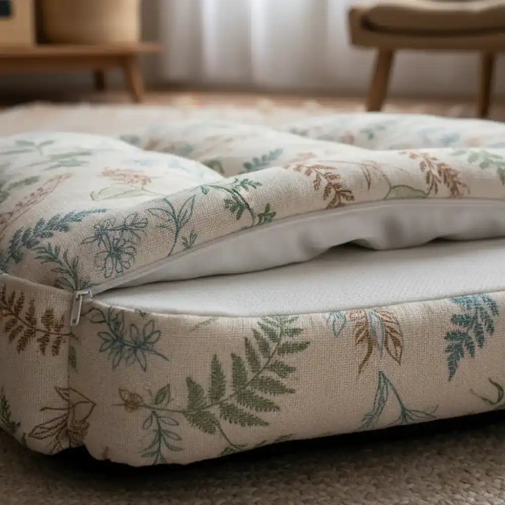 Fabric details of an orthopedic pet bed