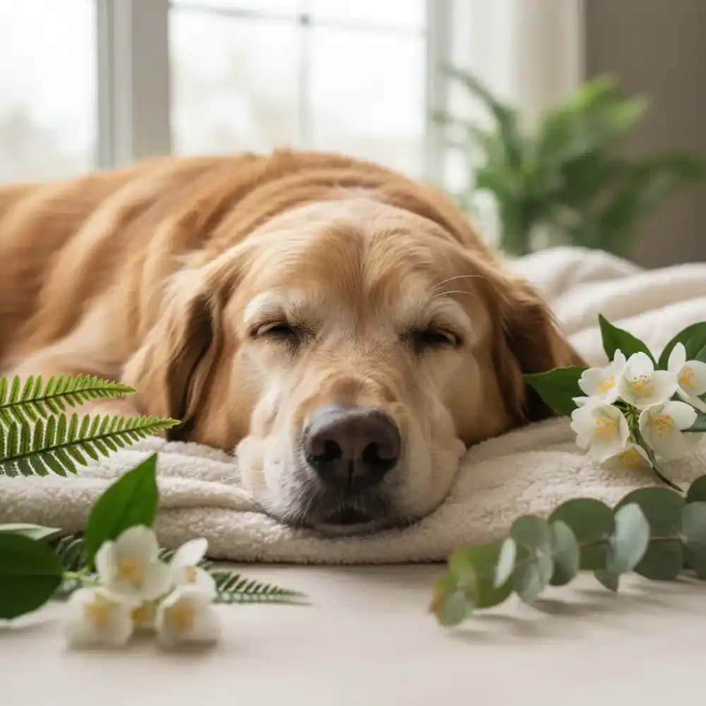 Senior dog resting