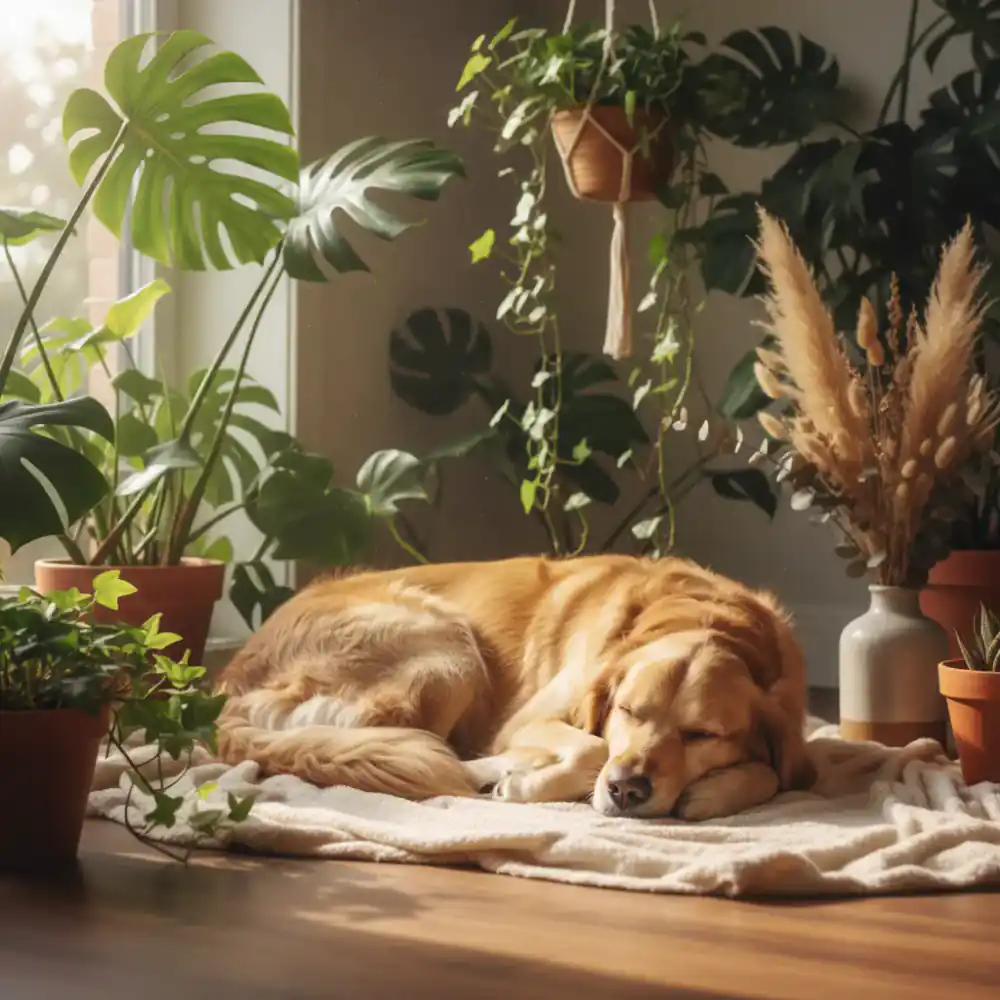 Dog sleeping deeply